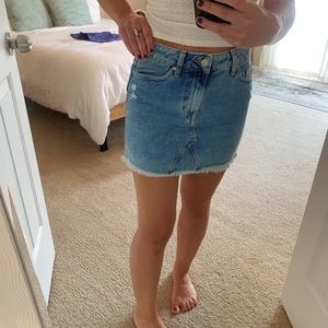 Denim Jean skirt ripped 4 light wash